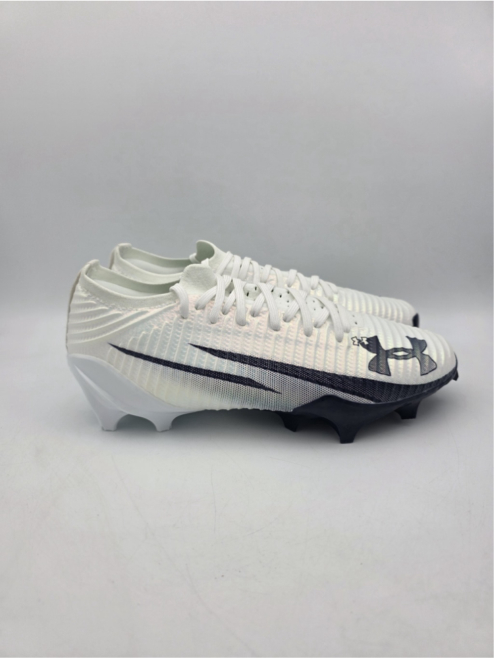 Under Armour Blur Pro White Midnight Navy Football Cleats 3028220-103 Men's Sz 9